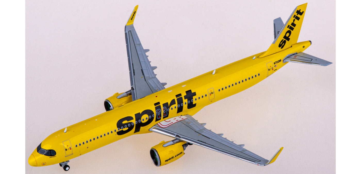 1:400 Geminijets GJNKS2224 Spirit Airlines Airbus A321neo N702NK Aircraft Model+Free Tractor