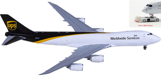 1:400 Geminijets GJUPS2192 UPS Cargo Boeing 747-8 N609UP Aircraft Model+Free Tractor