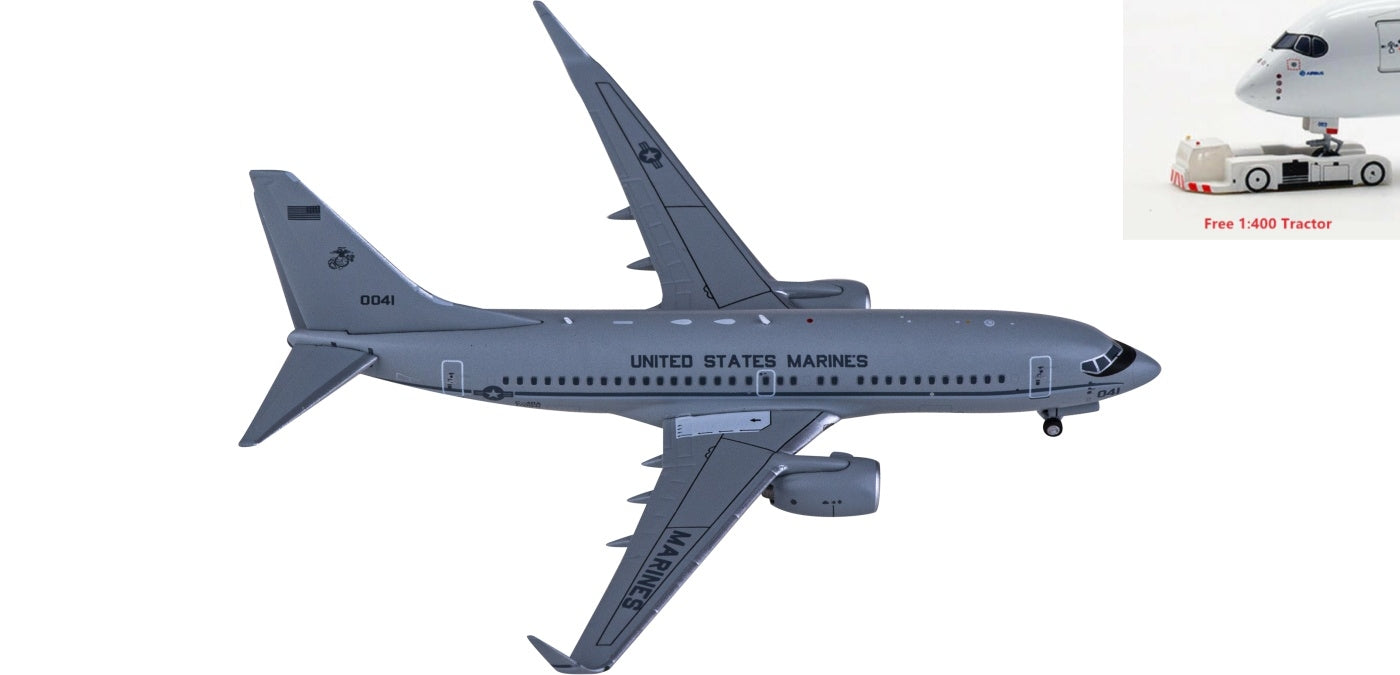 1:400 NG Models NG77046 USMC Boeing 737-700 C-40A Clipper 170041 Aircraft Model+Free Tractor