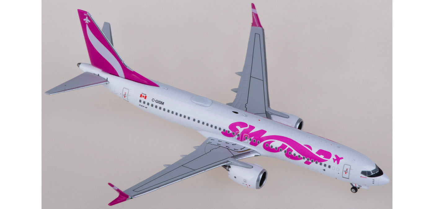 1:400 NG Models NG88022 Swoop Airlines Boeing 737 MAX 8 C-GISM Aircraft Model+Free Tractor