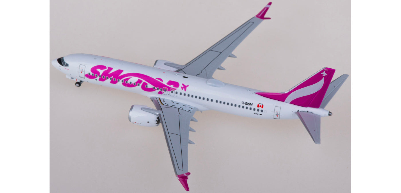 1:400 NG Models NG88022 Swoop Airlines Boeing 737 MAX 8 C-GISM Aircraft Model+Free Tractor