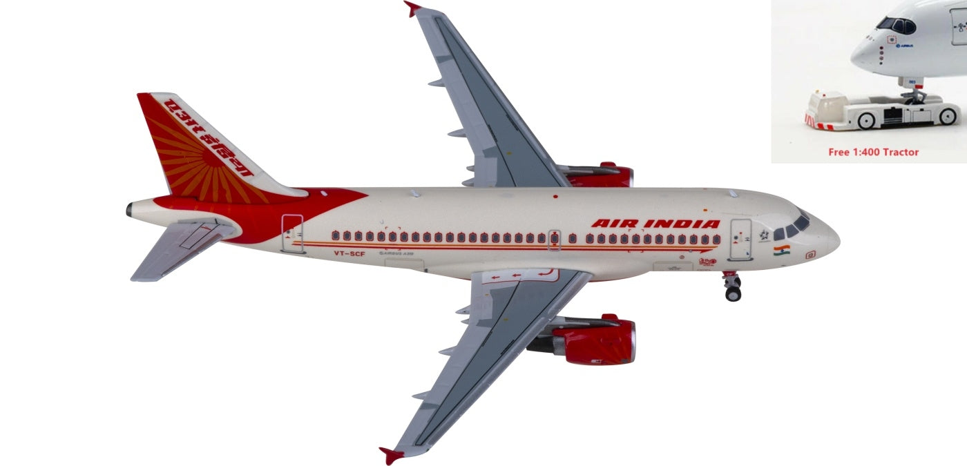 1:400 NG Models NG49010 Air India Airbus A319 VT-SCF Aircraft Model+Free Tractor