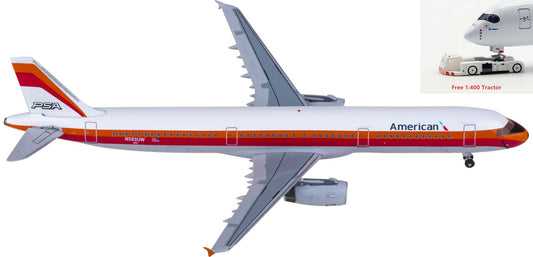 1:400 AeroClassics BBX41675 American Airlines Airbus A321 N582UW Aircraft Model+Free Tractor