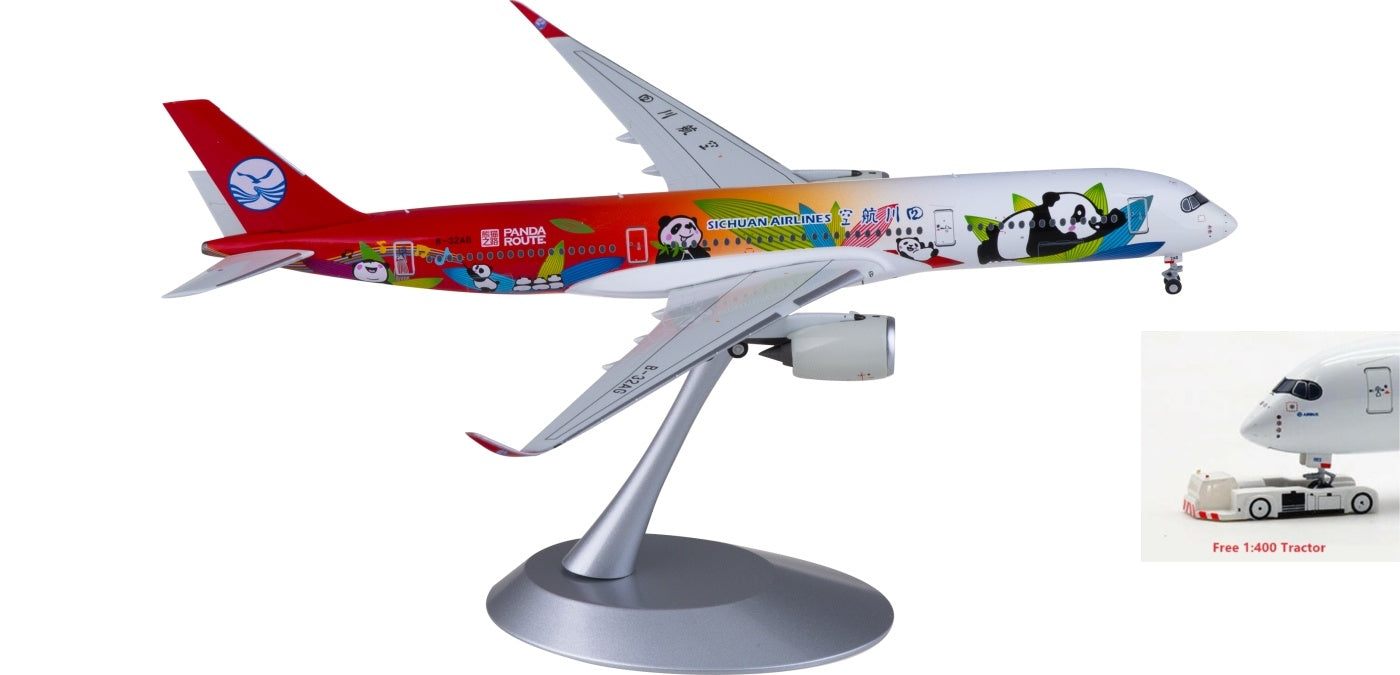 1:400 NG Models NG39062 Sichuan Airlines Airbus A350-900 B-32AG Aircraft Model+Free Tractor