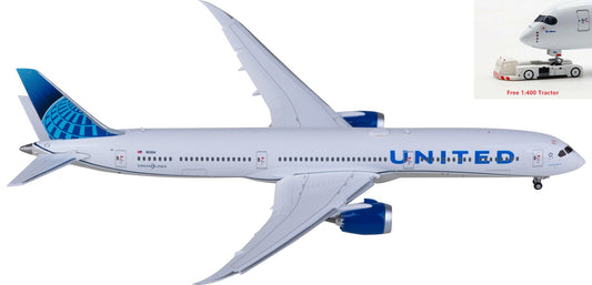 1:400 Geminijets  GJUAL2229F United Airlines Boeing 787-10 N13014 "Flaps Down"Aircraft Model+Free Tractor
