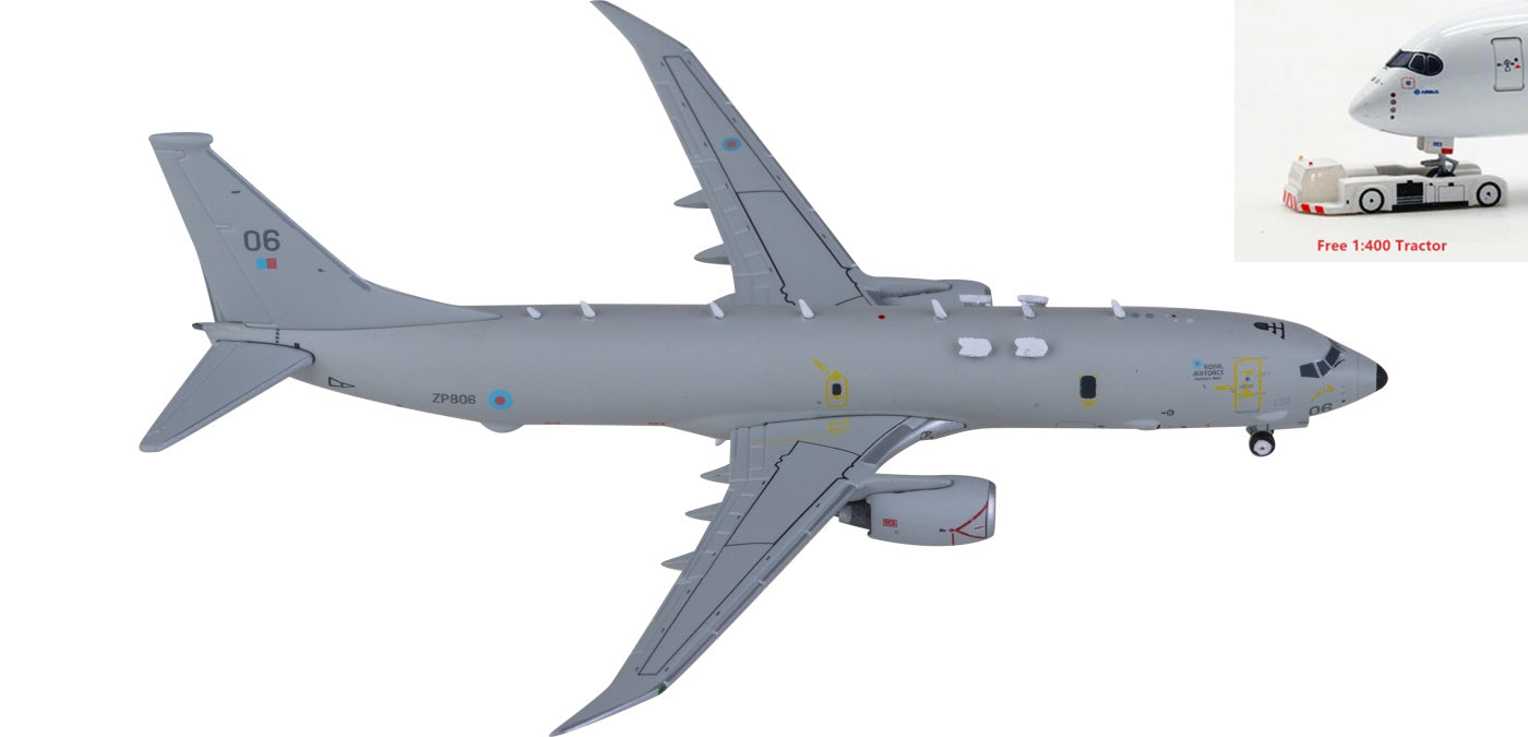 1:400 Geminijets GMRAF136 RAF Boeing P-8 Poseidon MRA1 ZP806 Aircraft Model+Free Tractor