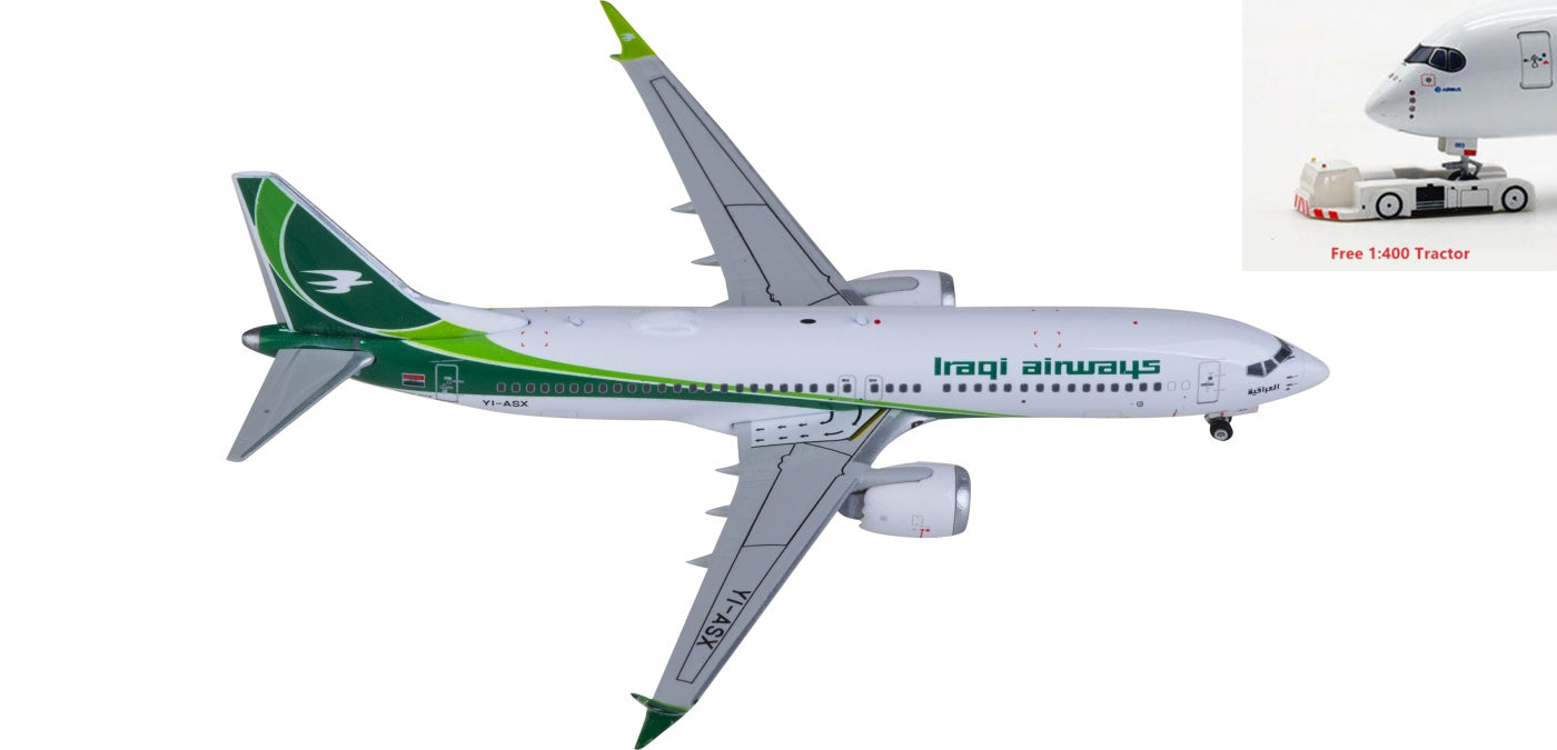 1:400 Phoenix PH11865 Iraqi Airways Boeing 737 MAX 8 YI-ASX Aircraft Model+Free Tractor