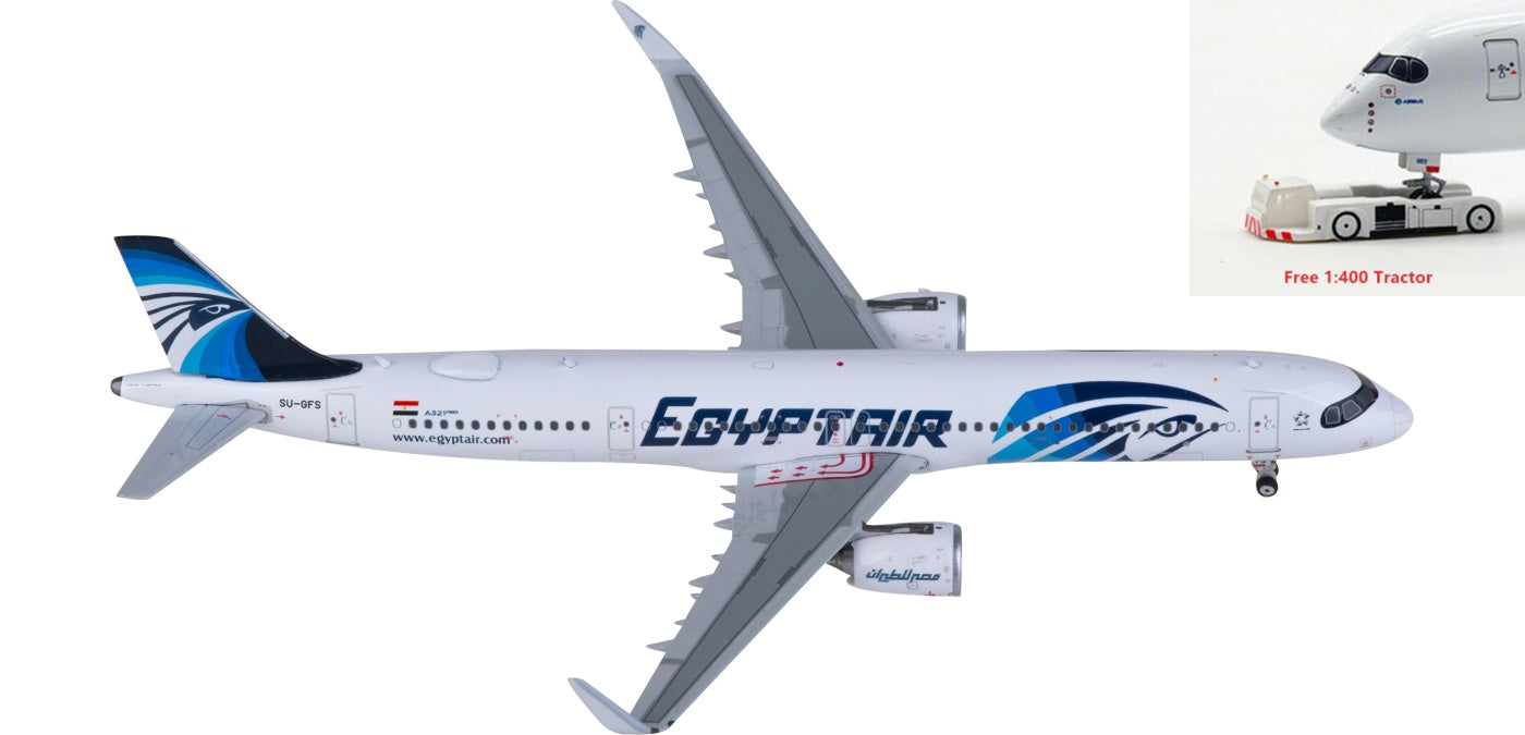 1:400 Phoenix PH11857 EgyptAir Airbus A321 SU-GFS Aircraft Model+Free Tractor