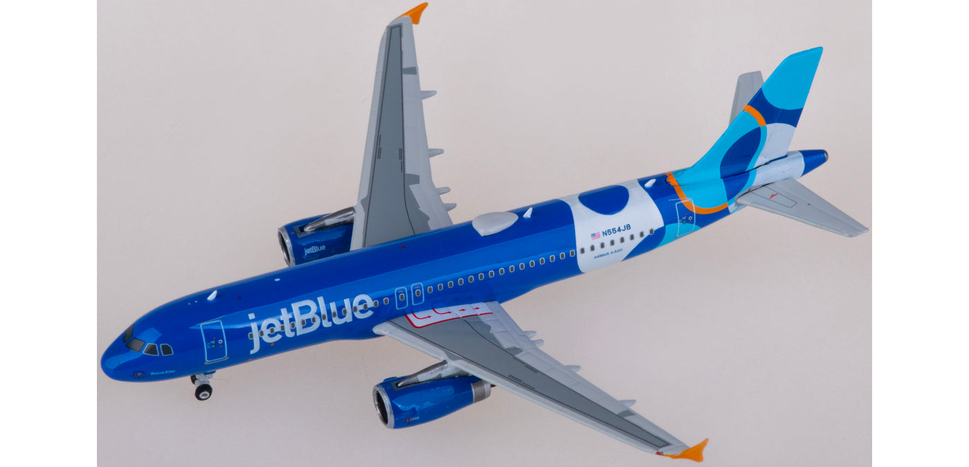 1:400 Phoenix PH04572 JetBlue Airbus A320 N554JB Aircraft Model+Free Tractor