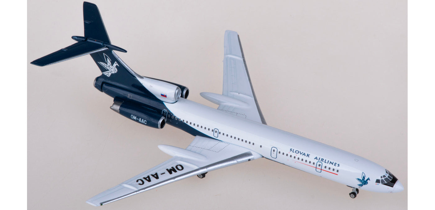 1:400 Phoenix PH11855 Slovak Airlines Tupolev TU-154M OM-AAC Aircraft Model+Free Tractor