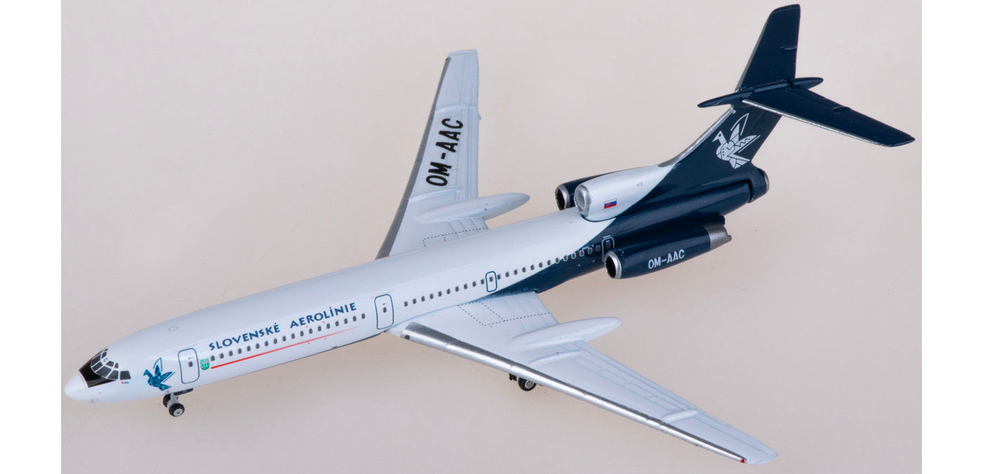 1:400 Phoenix PH11855 Slovak Airlines Tupolev TU-154M OM-AAC Aircraft Model+Free Tractor