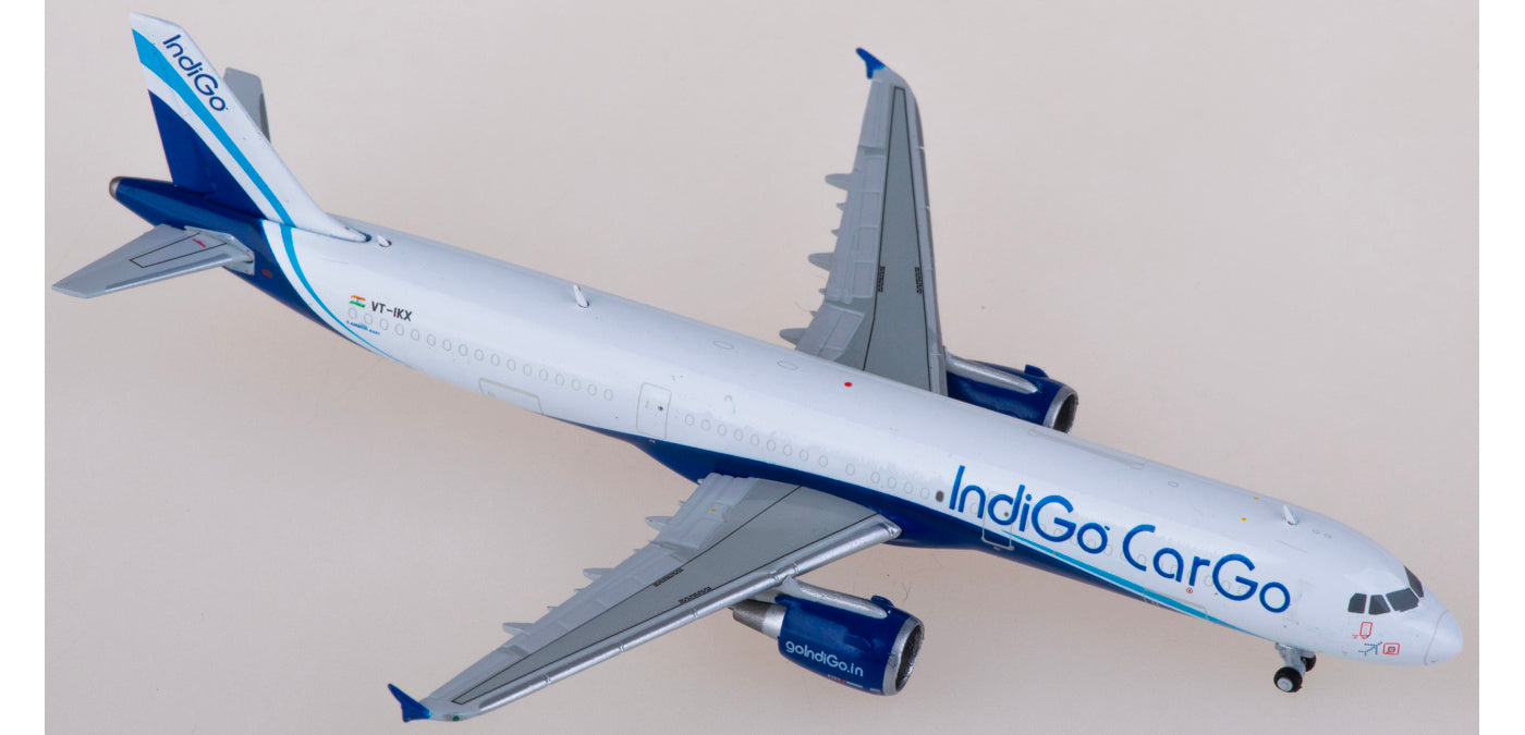 1:400 JC Wings XX40173 IndiGo Cargo Airbus A321 VT-IKX Aircraft Model+Free Tractor