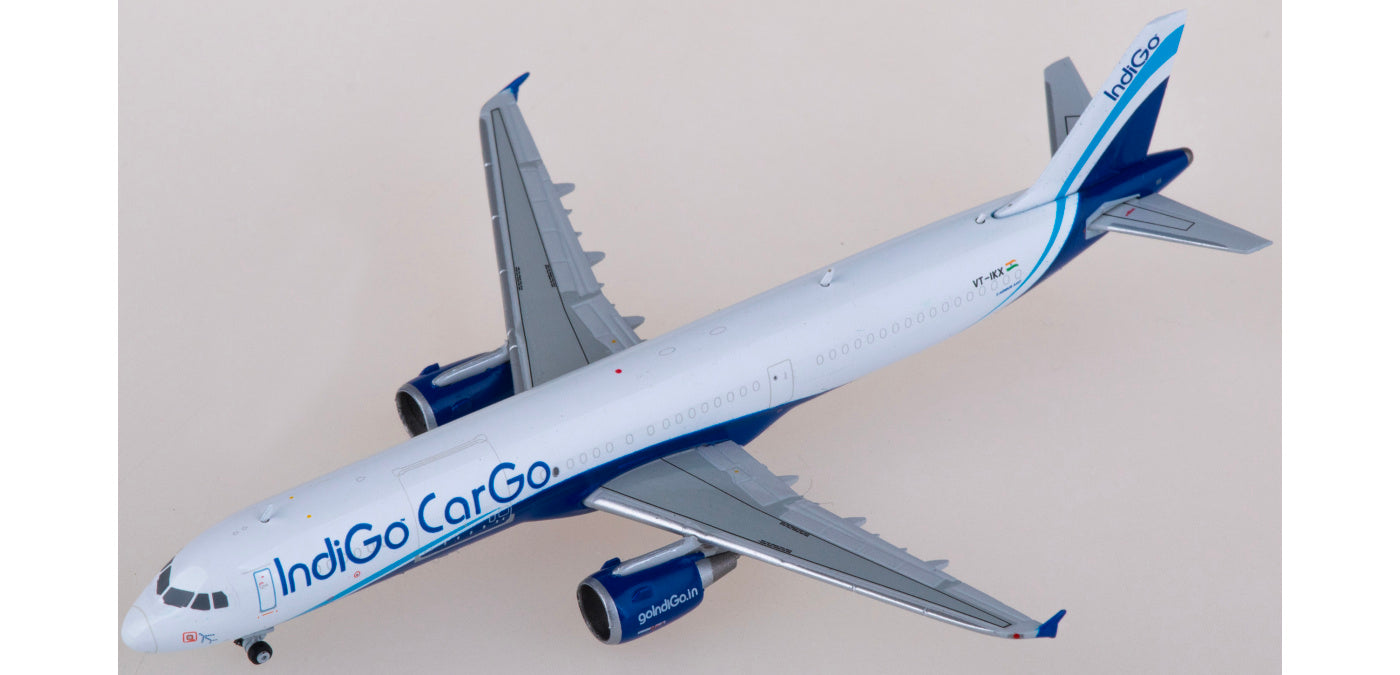 1:400 JC Wings XX40173 IndiGo Cargo Airbus A321 VT-IKX Aircraft Model+Free Tractor
