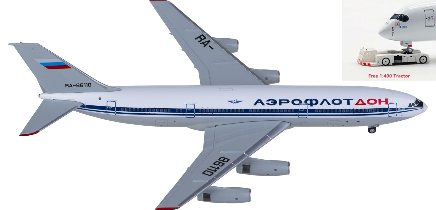 1:400 JC Wings XX40091 Aeroflot Ilyushin IL-86 RA-86110 Aircraft Model+Free Tractor