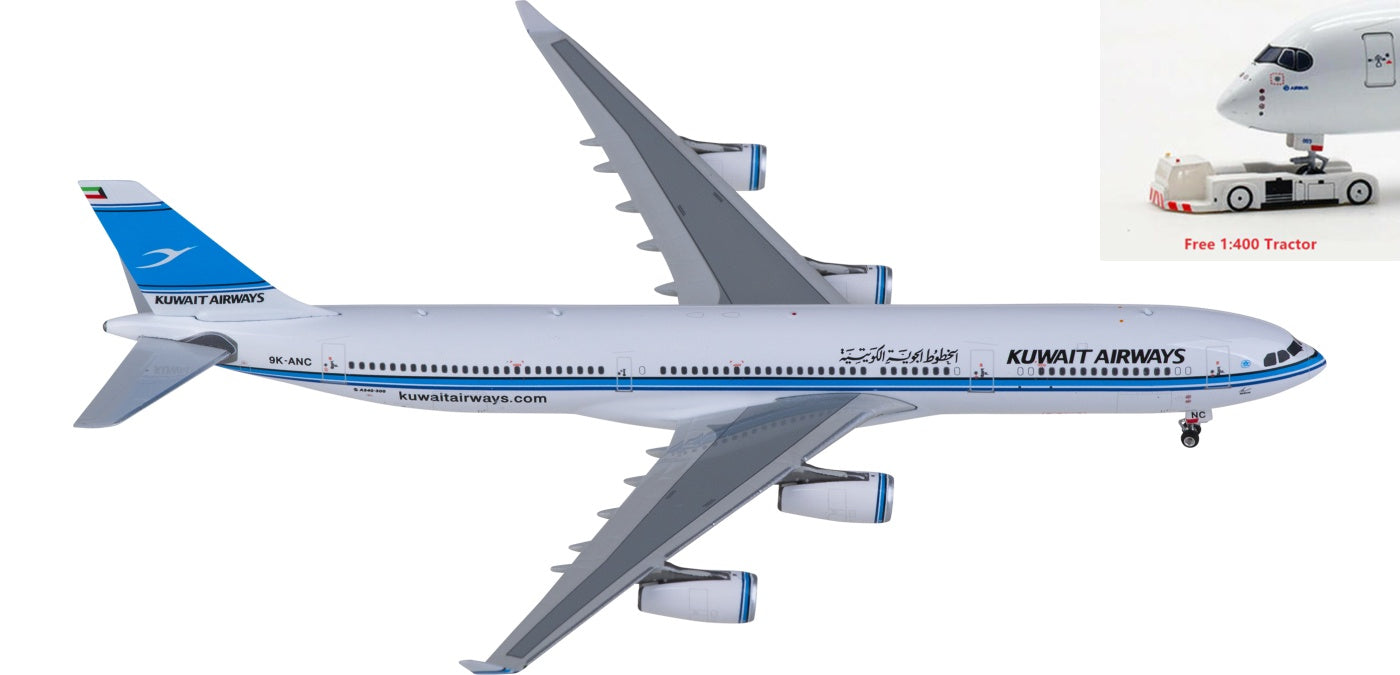 1:400 Phoenix PH11864 Kuwait Airways Airbus A340-300 9K-ANC Aircraft Model+Free Tractor