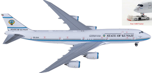 1:400 JC Wings LH4347 STATE OF KUWAIT Boeing 747-8(BBJ) 9K-GAA Aircraft Model+Free Tractor