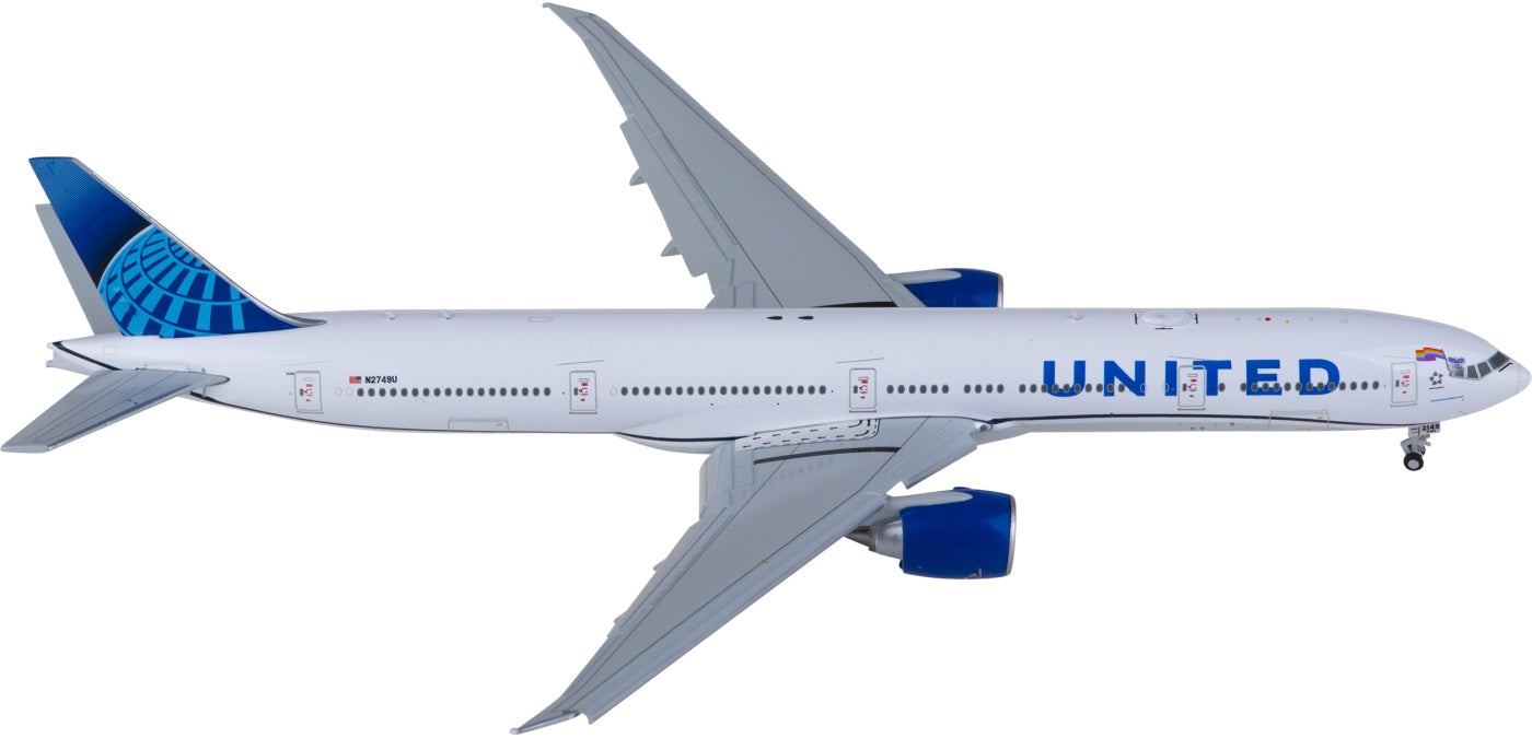 1:400 JC Wings XX40183A United Airlines Boeing 777-300ER N2749U"Flaps Dwon" Aircraft Model+Free Tractor