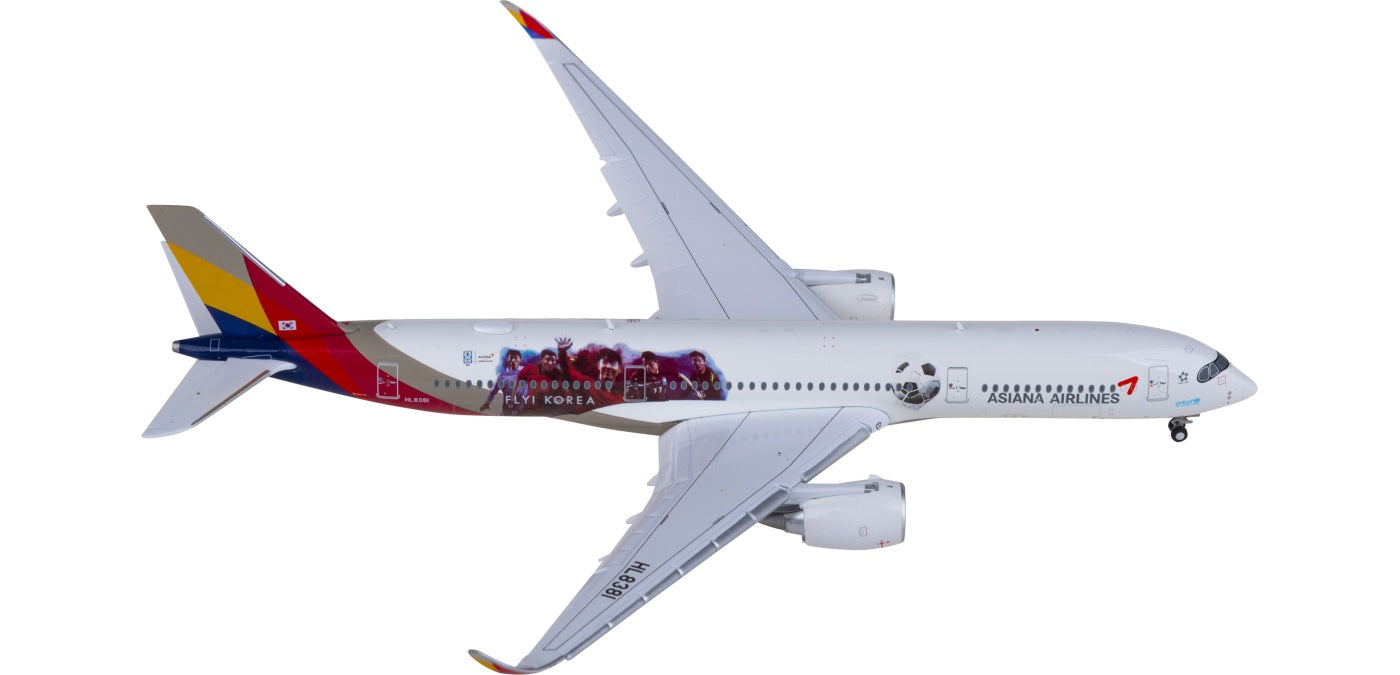 1:400 JC Wings SA4016A Asiana Airbus A350-900XWB HL8381 "Flaps down"Aircraft Model+Free Tractor