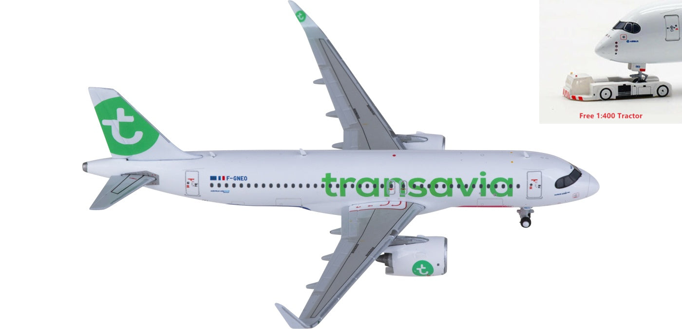 1:400 Geminijets  GJTRA2249 Transavia  Airbus A320neo F-GNEO Aircraft Model+Free Tractor