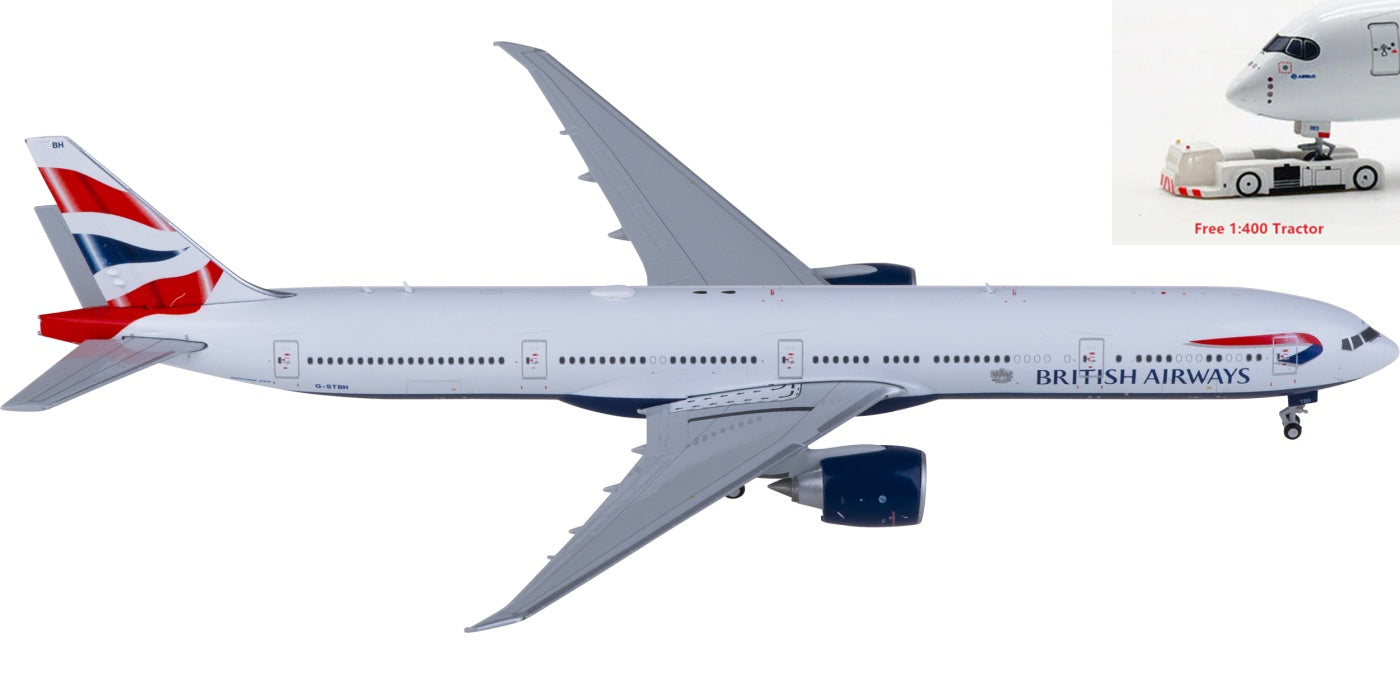 1:400 Geminijets GJBAW2118 British Airways Boeing 777-300ER G-STBH Aircraft Model+Free Tractor