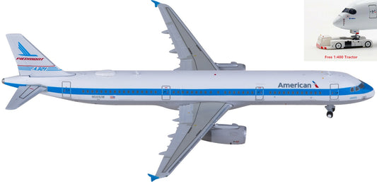 1:400 Geminijets GJAAL2257 American Airlines Airbus A321 N581UW Aircraft Model+Free Tractor