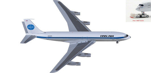 1:400 JC Wings BB4-707-003 Pan Am Boeing 707-300B N435PA & Sticker Aircraft Model+Free Tractor