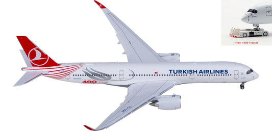 1:400 JC Wings XX40171A Turkish Airlines Airbus A350-900XWB TC-LGH "Flaps Down" Aircraft Model+Free Tractor