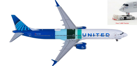 1:400 NG Models NG90002 United Airlines Boeing 737 MAX 10 N27602 Aircraft Model+Free Tractor