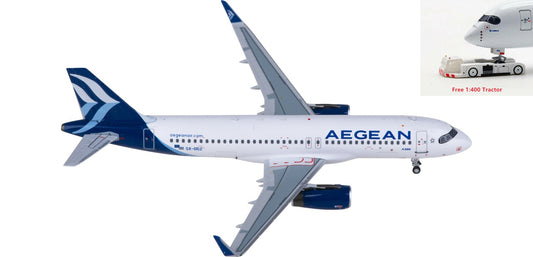 1:400 NG Models NG15041 Aegean Airlines Airbus A320 SX-DGZ Aircraft Model+Free Tractor