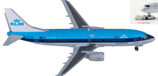 1:400 JC Wings XX4996 KLM Boeing 737-300 PH-BDD Aircraft Model+Free Tractor