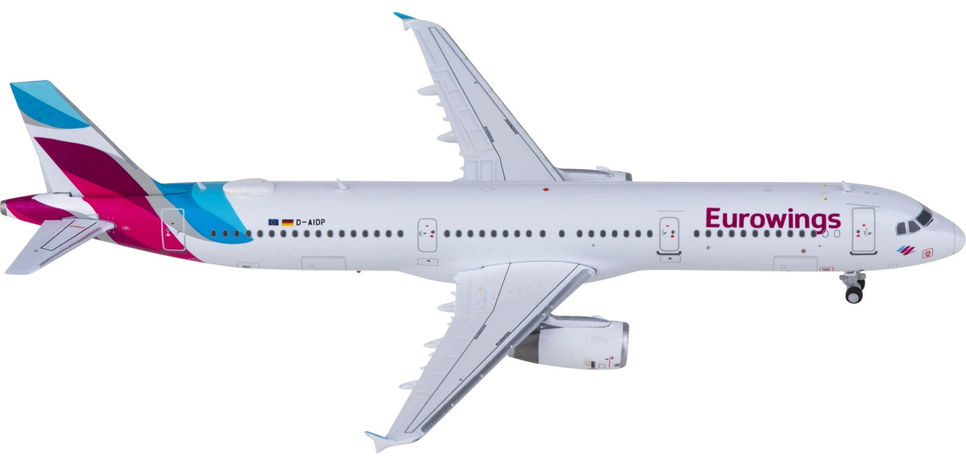 1:400 JC Wings XX40145 Eurowings Airbus A321 D-AIDP Aircraft Model+Free Tractor