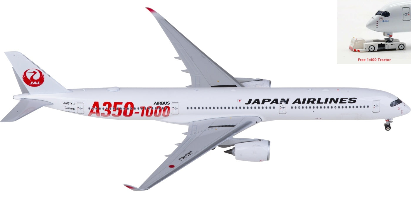 1:400 Phoenix PH04580 Japan Airlines Airbus A350-1000 JA01WJ Aircraft Model+Free Tractor