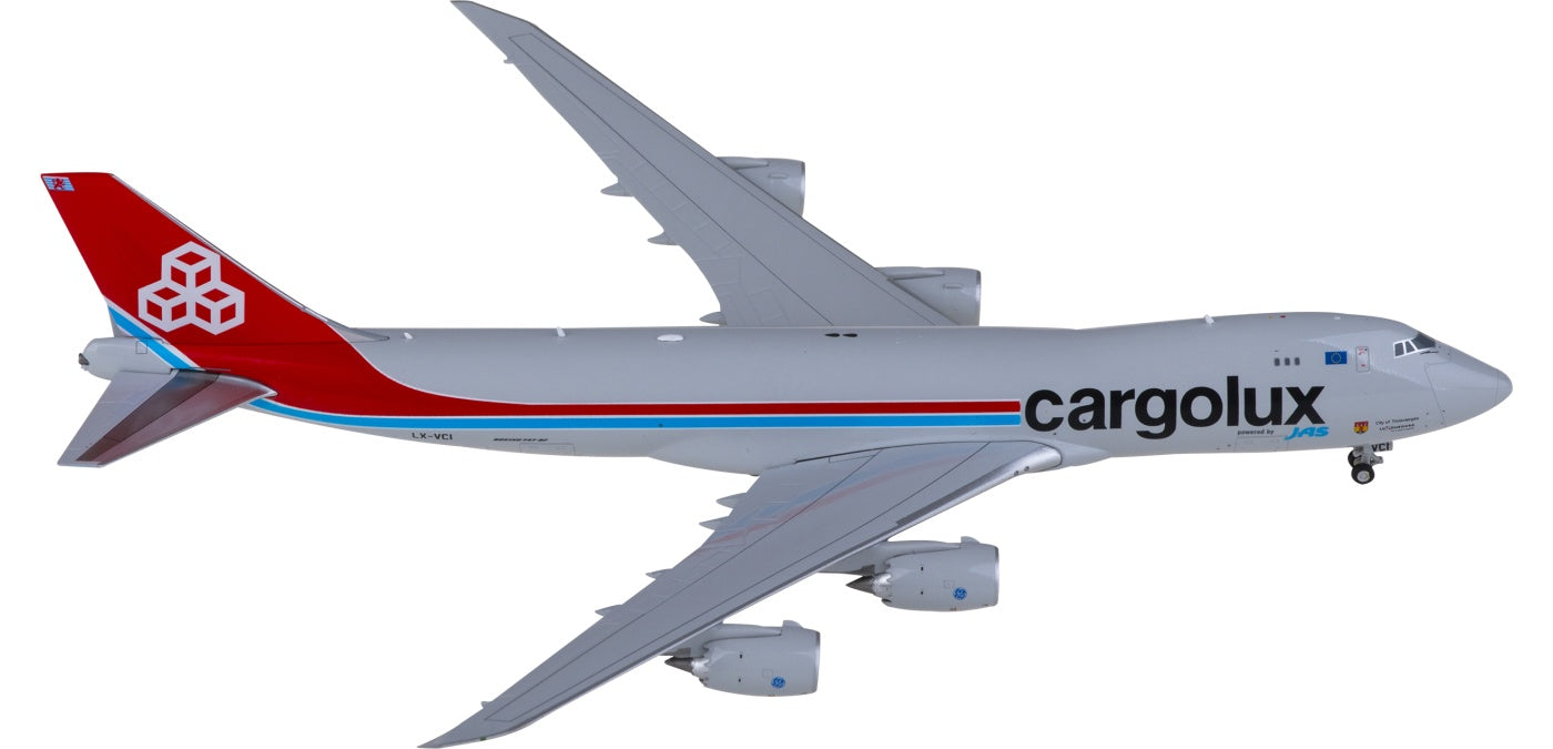 1:400 JC Wings XX40155 Cargolux Cargo Boeing 747-8F LX-VCI Aircraft Model+Free Tractor