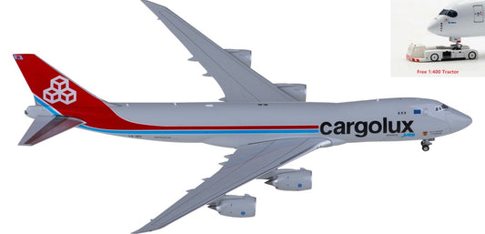 1:400 JC Wings XX40155 Cargolux Cargo Boeing 747-8F LX-VCI Aircraft Model+Free Tractor