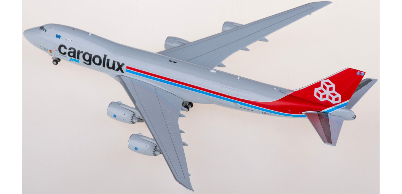 1:400 JC Wings XX40155 Cargolux Cargo Boeing 747-8F LX-VCI Aircraft Model+Free Tractor