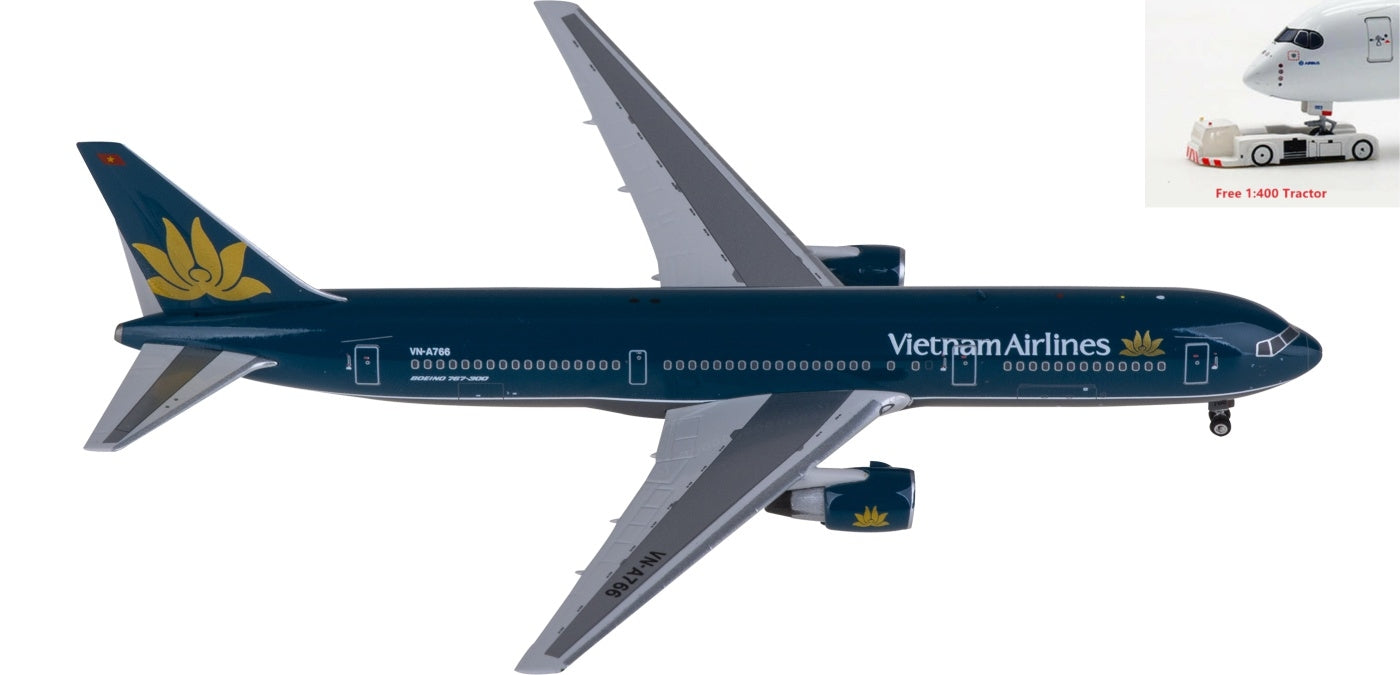 1:400 Phoenix PH11900 Vietnam Airlines Boeing 767-300ER VN-A766 Aircraft Model+Free Tractor