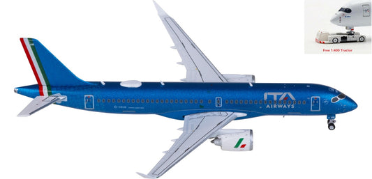 1:400 JC Wings XX40199 ITA Airways Airbus A220-300 EI-HHM  Aircraft Model+Free Tractor