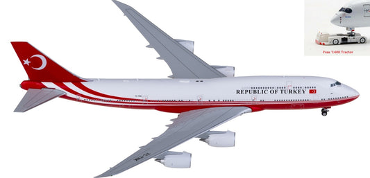 1:400 JC Wings LH4346 Turkey Government Boeing 747-8 BBJ TC-TRK Aircraft Model+Free Tractor