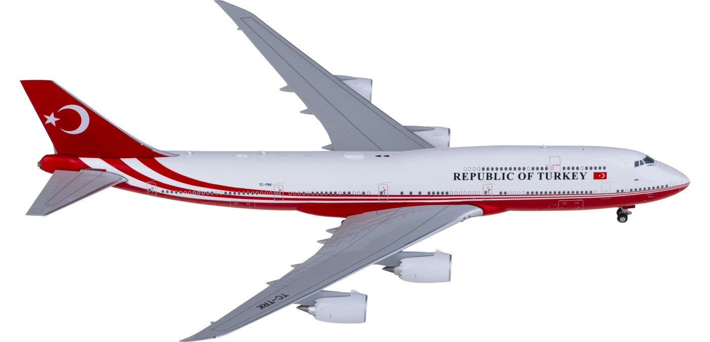 1:400 JC Wings LH4346 Turkey Government Boeing 747-8 BBJ TC-TRK Aircraft Model+Free Tractor