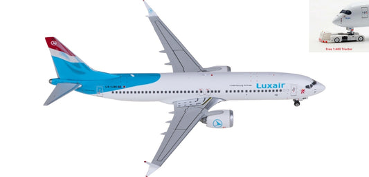 1:400 Phoenix PH11883 Luxair Boeing 737 MAX 8 LX-LBK Aircraft Model+Free Tractor