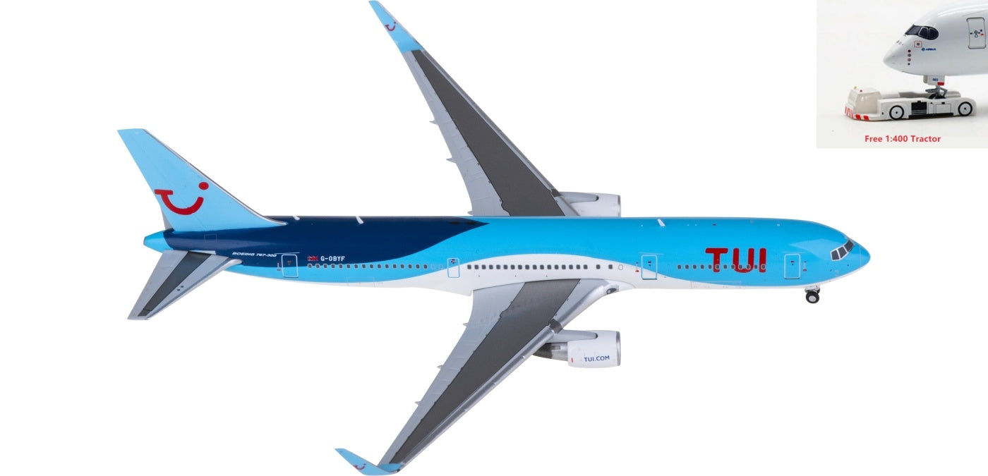 1:400 JC Wings H4372 TUI Airways Boeing 767-300ER G-OBYF Aircraft Model+Free Tractor