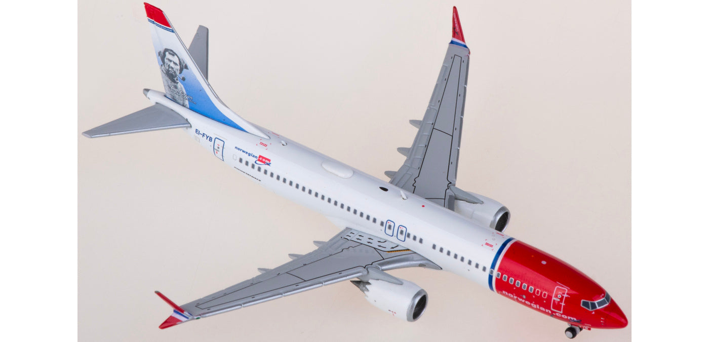 1:400 JC Wings XX4152 Norwegian Air Shuttle Boeing 737 MAX 8 EI-FYB Tom Crean Aircraft Model+Free Tractor