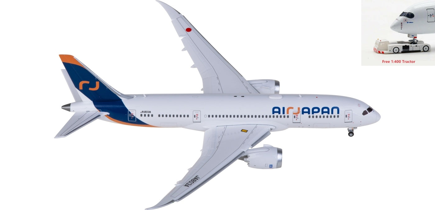 1:400 JC Wings SA4042A Air Japan Boeing 787-8 Dreamliner JA803A "Flaps Down" Aircraft Model+Free Tractor