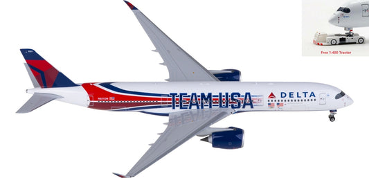 1:400 Phoenix PH04590 Delta Air Lines Airbus A350-900 N521DN "TEAM USA" Aircraft Model+Free Tractor