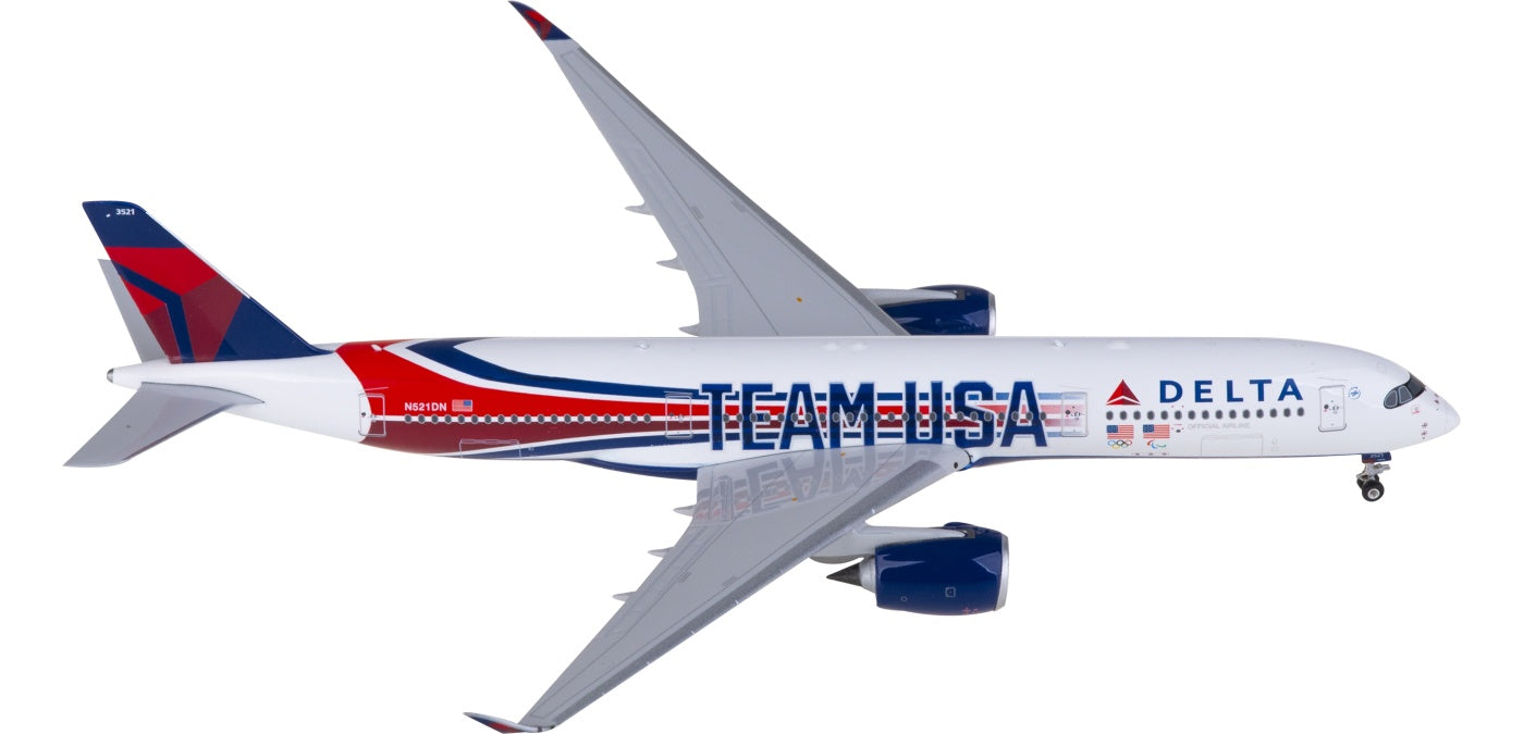 1:400 Phoenix PH04590 Delta Air Lines Airbus A350-900 N521DN "TEAM USA" Aircraft Model+Free Tractor