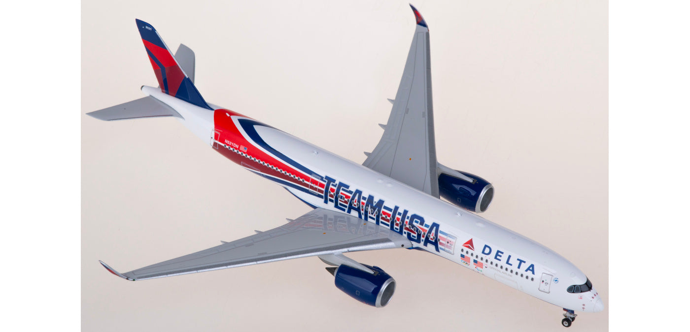 1:400 Phoenix PH04590 Delta Air Lines Airbus A350-900 N521DN "TEAM USA" Aircraft Model+Free Tractor