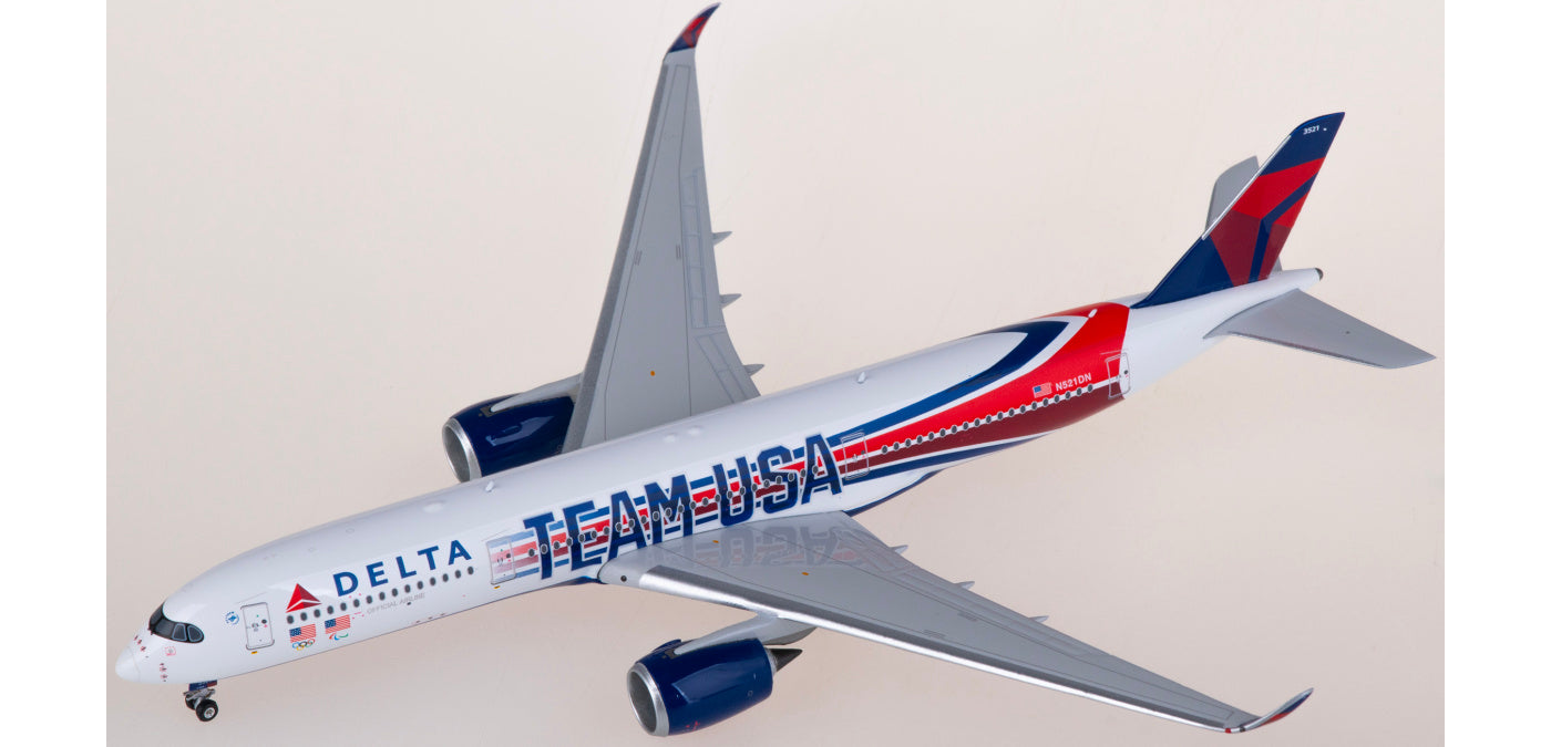 1:400 Phoenix PH04590 Delta Air Lines Airbus A350-900 N521DN "TEAM USA" Aircraft Model+Free Tractor