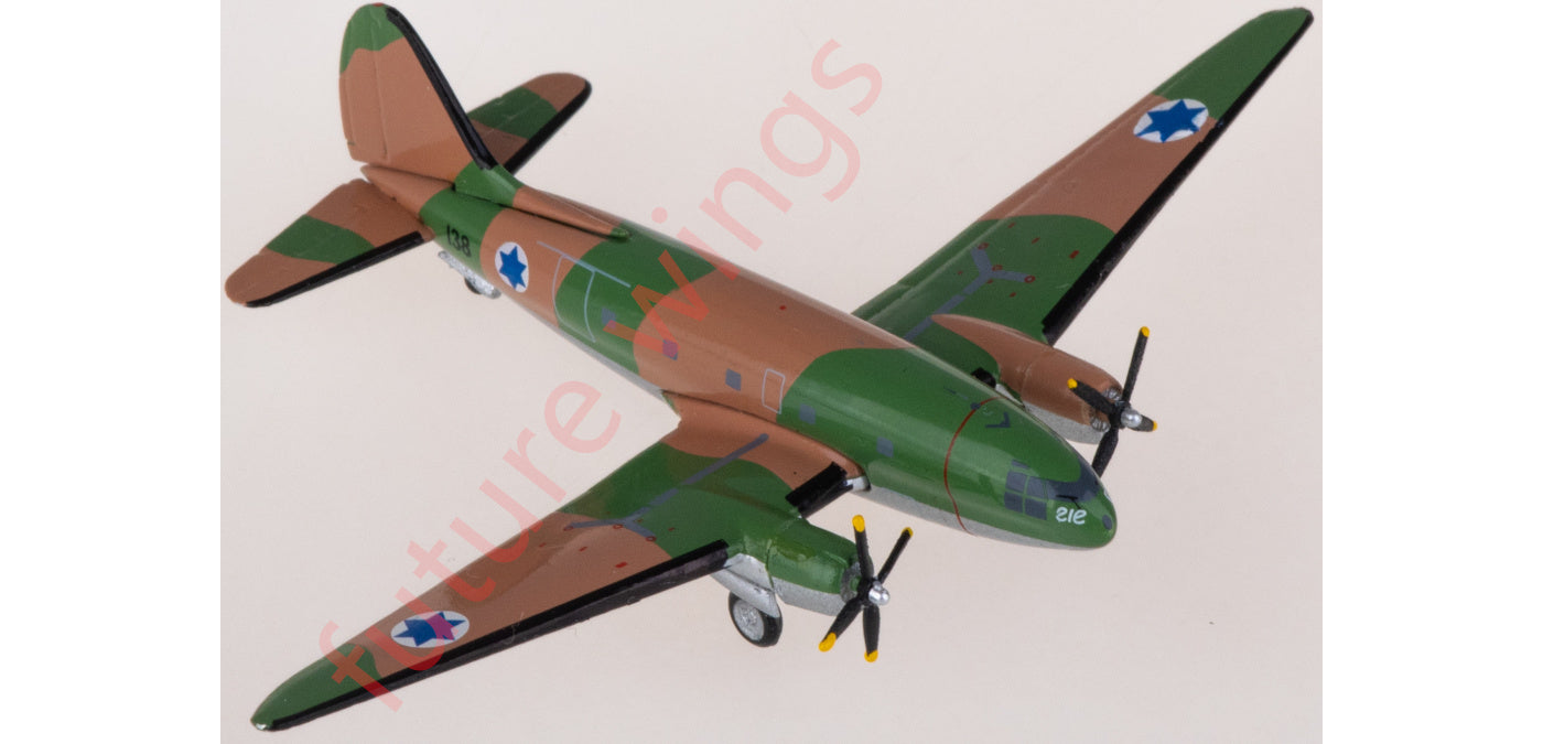 1:400 AeroClassics AC411357 IAF Israeli Air Force Curtiss C-46 138 Aircraft Model+Free Tractor