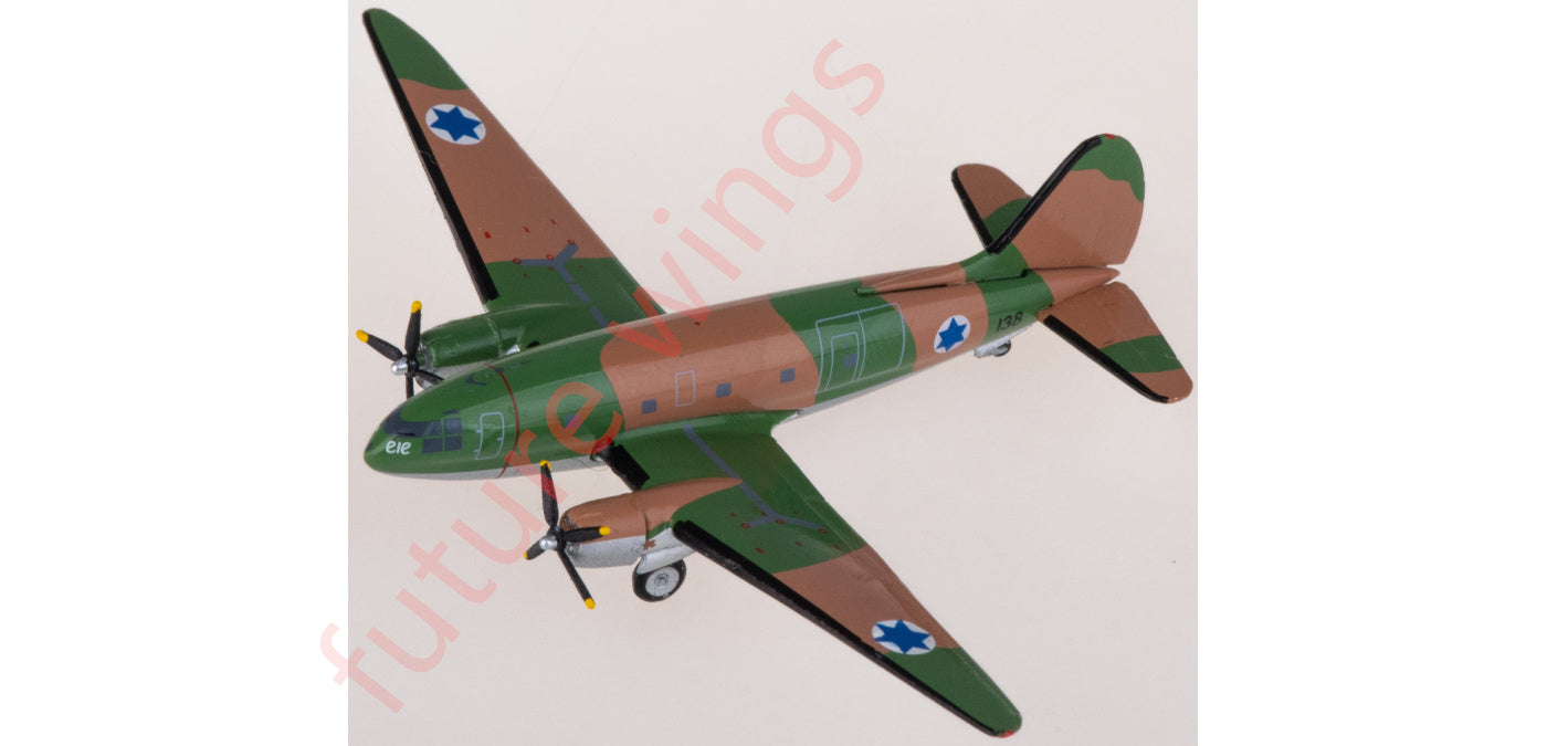 1:400 AeroClassics AC411357 IAF Israeli Air Force Curtiss C-46 138 Aircraft Model+Free Tractor