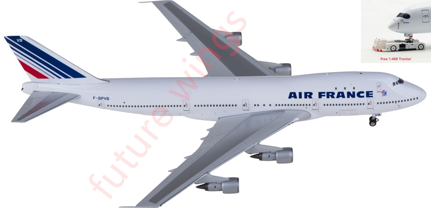 1:400 Phoenix PH11909 Air France Boeing 747-100 F-BPVB Aircraft Model+Free Tractor